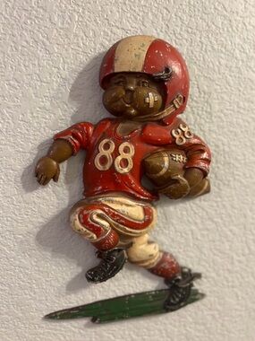 Vintage HOMCO Cast Metal Football Player Wall Decor
